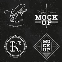 Set of vintage mockup logo design vector