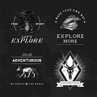 Collection of adventure logo design vectors