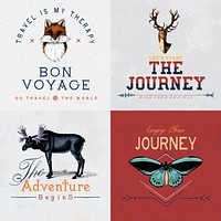 Collection of adventure logo design vectors
