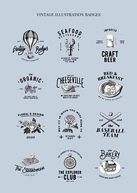 Set of food logo design vectors