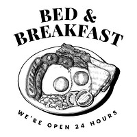 Bed and breakfast logo design vector