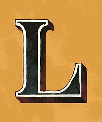 Capital letter L vintage typography style