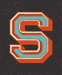 Capital letter S vintage typography style