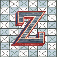 Capital letter Z vintage typography style