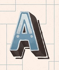 Capital letter A vintage typography style
