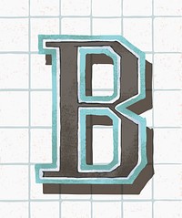 Capital letter B vintage typography style