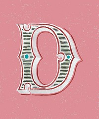 Capital letter D vintage typography style
