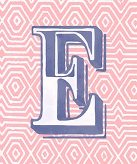 Capital letter E vintage typography style