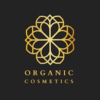 Beauty cosmetic spa logo, gold luxury design for health & wellness business vector