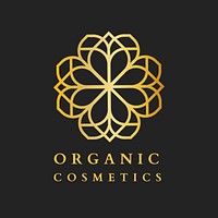 Beauty cosmetic spa logo, gold luxury design for health & wellness business psd