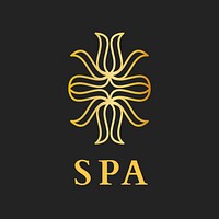 Health spa gold logo template, modern creative design vector