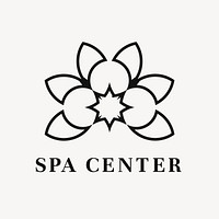 Spa center flower logo template, modern creative design psd
