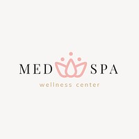 Flower spa logo template, beauty creative feminine design psd