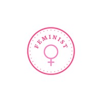 Feminist circle emblem badge illustration
