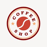 Coffee shop logo, food business template for branding design psd