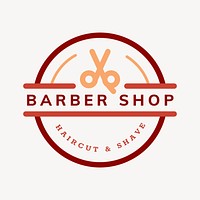 Barber shop logo business template for retro beauty branding design vector