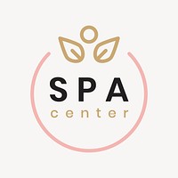 Beauty spa logo template, nature leaf creative design vector