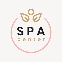 Beauty spa logo template, nature leaf creative design psd