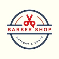 Barber shop logo business template for retro beauty branding design vector