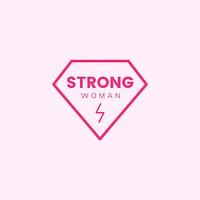 Strong woman emblem badge illustration
