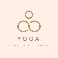 Aesthetic yoga logo template, modern professional design psd