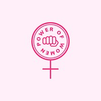 Power of women emblem badge illustration