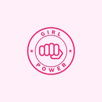 Girl power emblem badge illustration