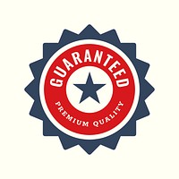Guaranteed quality logo editable badge sticker design with premium quality text psd