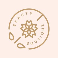 Beauty boutique logo template, creative pink design psd