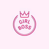 Girl boss emblem badge illustration