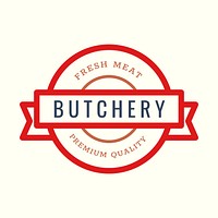 Butchery logo food business template for branding design, minimal style vector