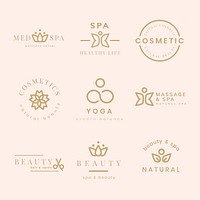 Beauty spa logo, creative modern design vector set