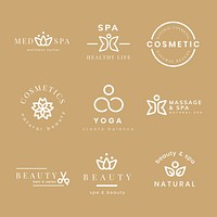 Beauty spa logo, creative modern design vector set