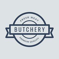 Butchery logo food business template for branding design, minimal style psd