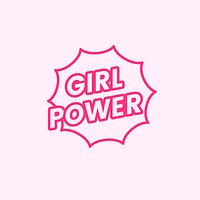 Girl power emblem badge illustration