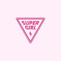 Super girl triangle emblem badge illustration