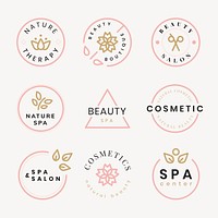 Beauty spa logo, creative modern design vector set