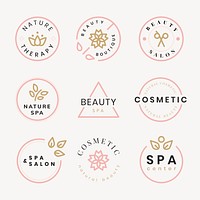 Beauty spa logo, creative modern design psd collection