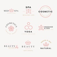 Beauty spa logo, creative modern design vector set