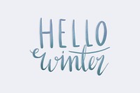 Hello winter watercolor typography vector