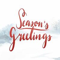 Seasons Greetings watercolor typography vector