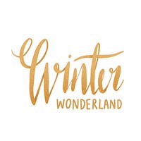 Winter wonderland watercolor typography vector
