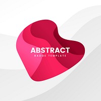 Abstract badge template in red