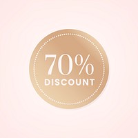 70% discount shop sale promotion advertisement badge vector
