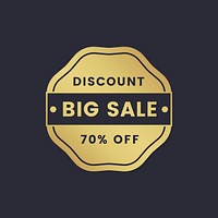 Big sale discount 70% off shop promotion advertisement badge vector