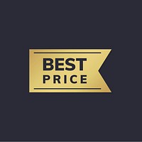 Gold best price banner vector