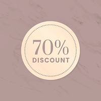 70% discount shop sale promotion advertisement badge vector