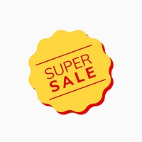 Yellow and red super sale badge vector