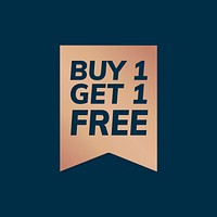 Bronze buy 1 get 1 free banner vector