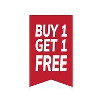 Buy one get one free promotional tag vector